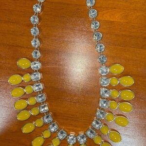 Elegant Yellow and Silver Statement Necklace
